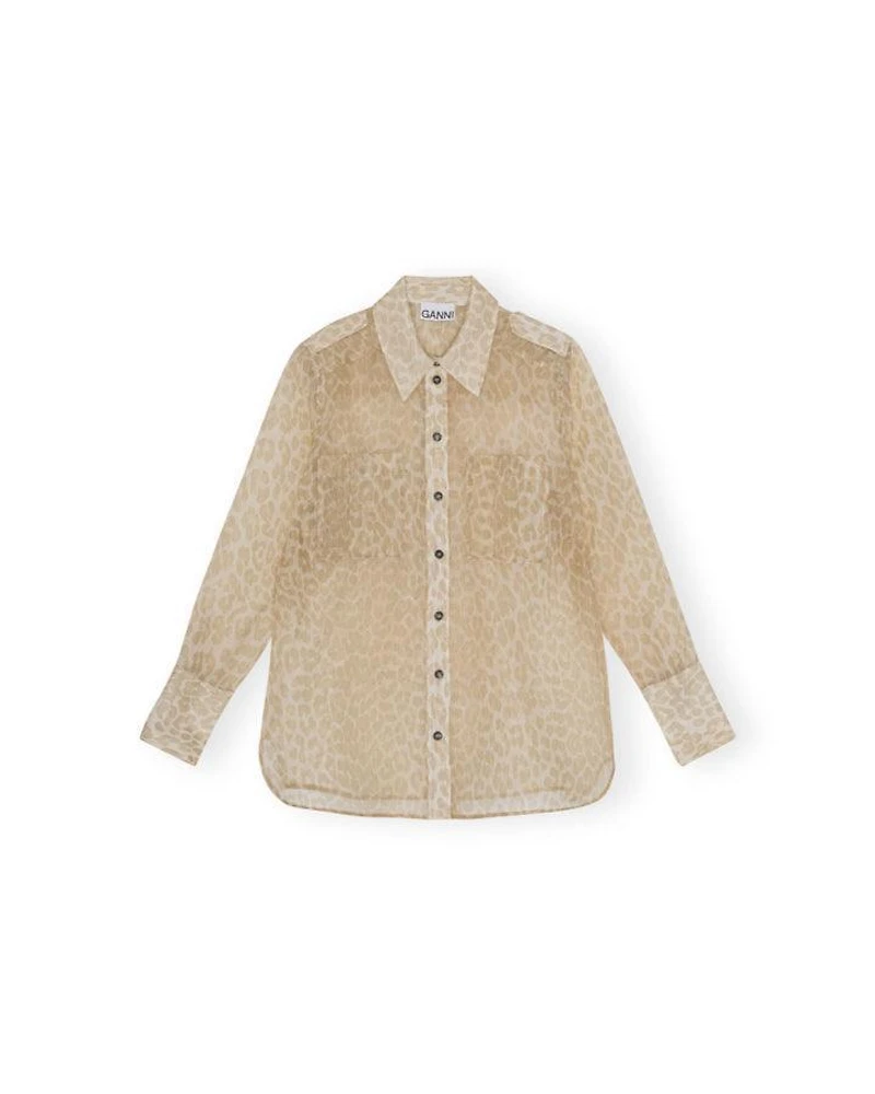 Organza Print Sheer Shirt