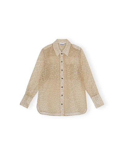 Organza Print Sheer Shirt