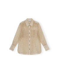 Organza Print Sheer Shirt