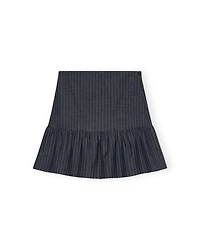 Ganni Pinstripe Flounce Mini Skirt