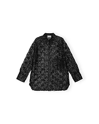 Ganni Ribbon Tulle Raglan Shirt