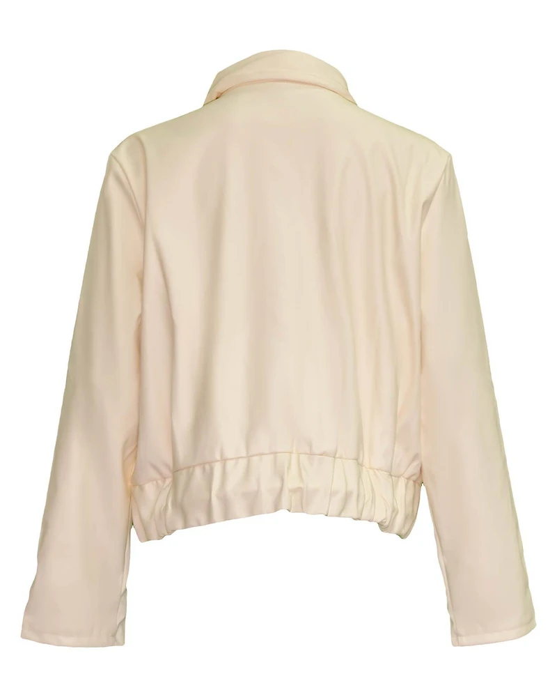 Corded Vegan Leather Jacket