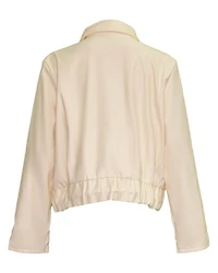 Corded Vegan Leather Jacket