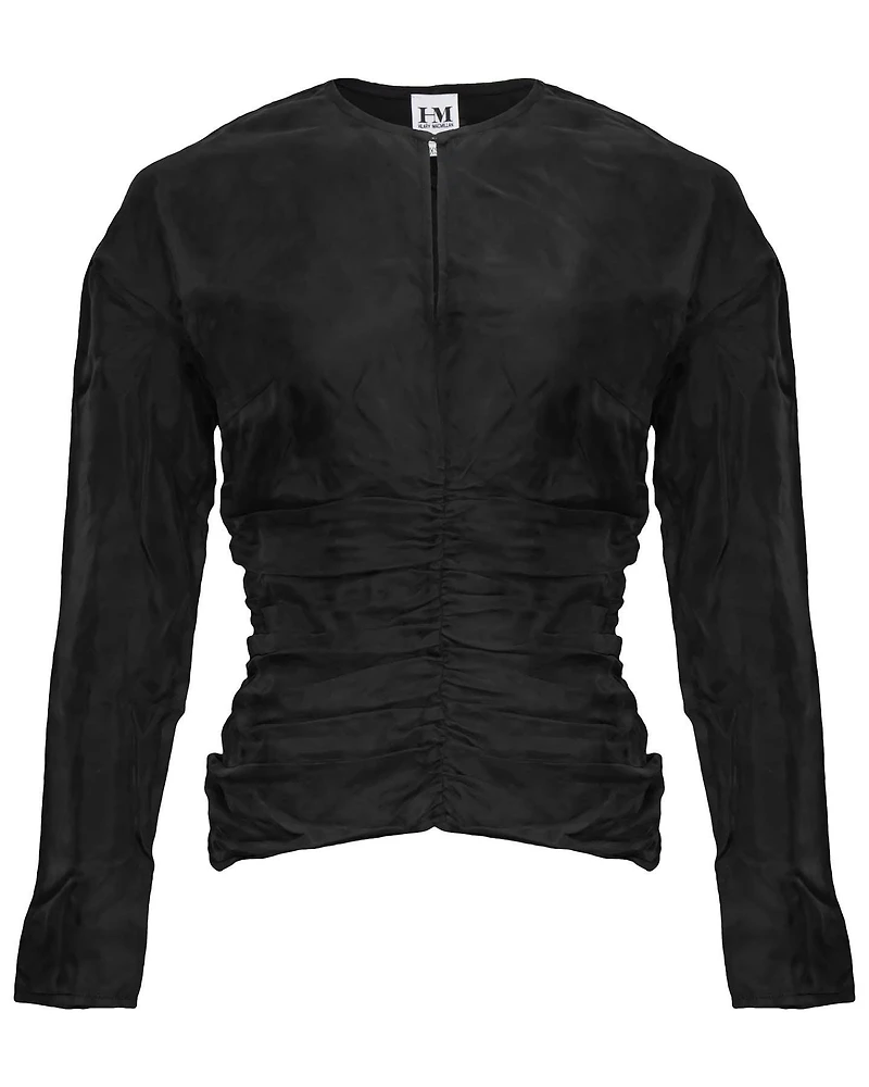 Ruched Keyhole Top