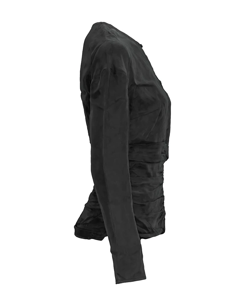 Ruched Keyhole Top
