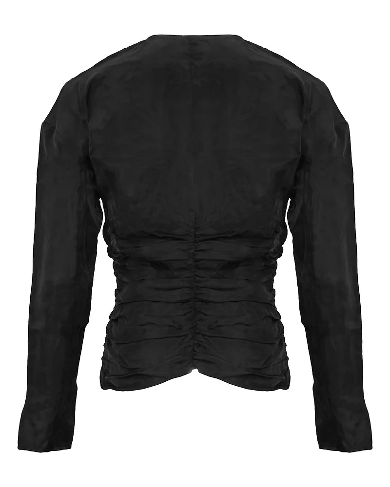 Ruched Keyhole Top