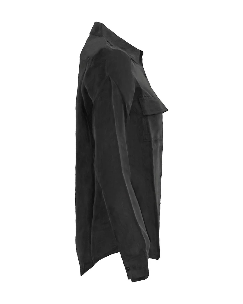 Signature Cupro Blouse Black