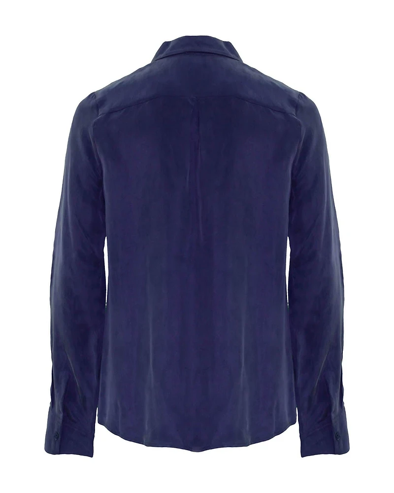 Signature Cupro Blouse Navy