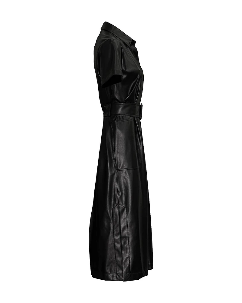 Keleni Pleather Shirt Dress