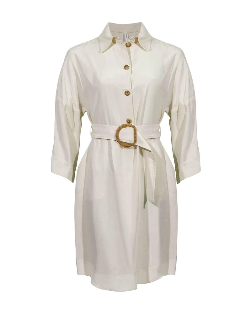 Half Button Shirt Dress