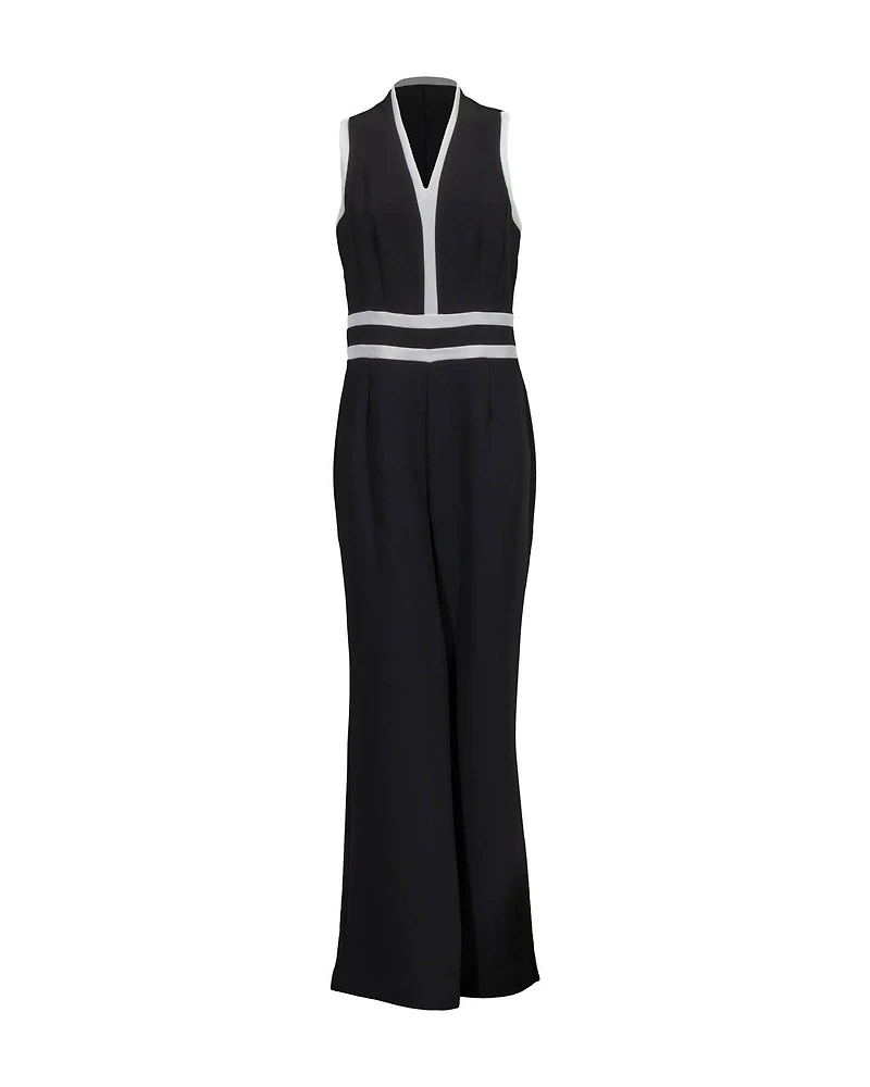 Sleeveless Contrast Trim Jumpsuit