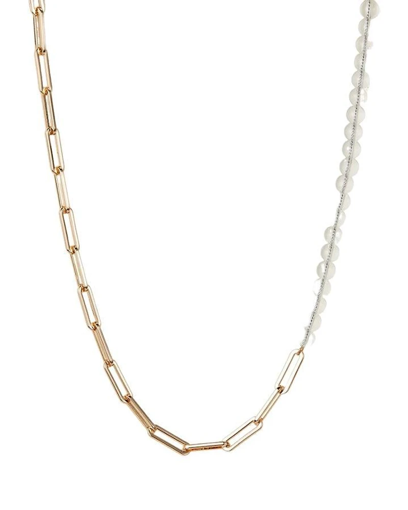 Lyra Gold-Clear Bead Chain Necklace