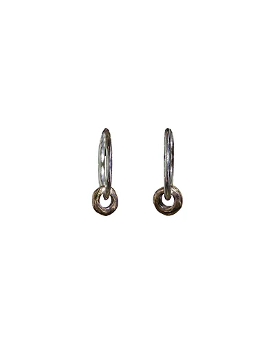 Bronze Cheerio Silver Hoops
