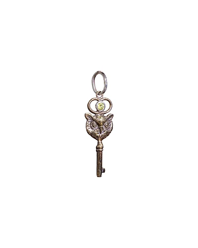 Bronze Owl Pendant with Peridot