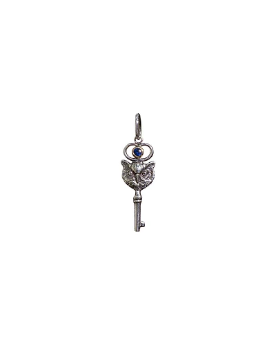 Sterling Silver Owl Pendant with Saphire