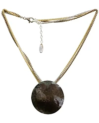 Triple Strand Silver Disk Necklace