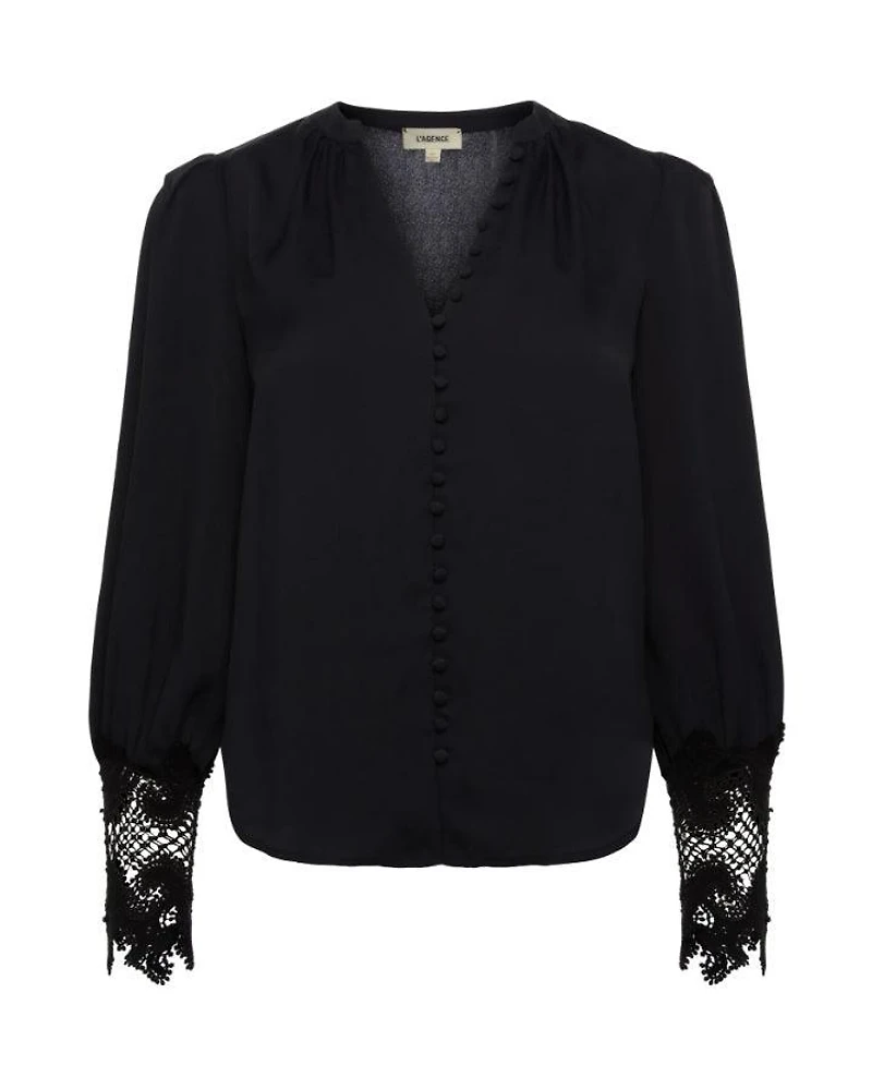 L'Agence Ava Lace Cuff Top