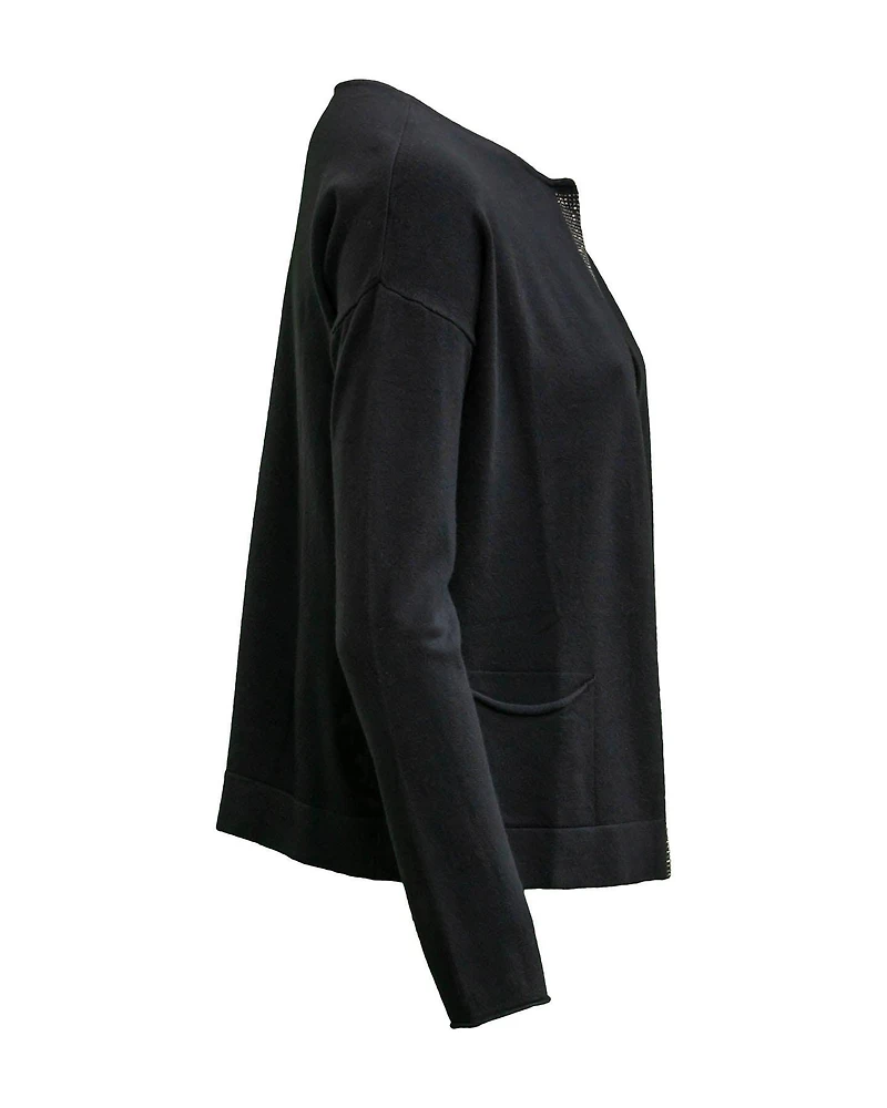 Cropped Cardigan-Noir