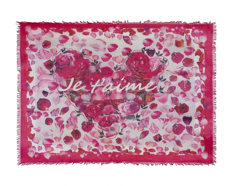 Rose Petal Je T'aime Scarf