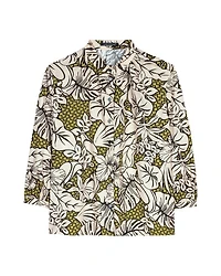 Luisa Cerano Abstract Leaf Motif Print Blouse
