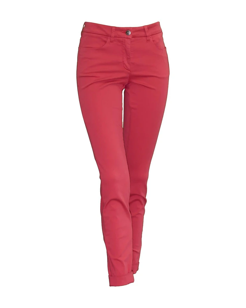 Brushed Cotton Skinny Pants Raspberry