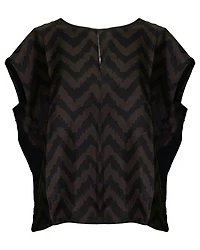 Cap Sleeve Chevron Print Blouse