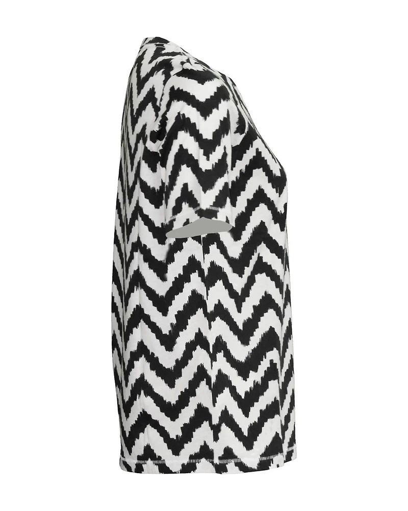 Chevron Print Cotton T-Shirt