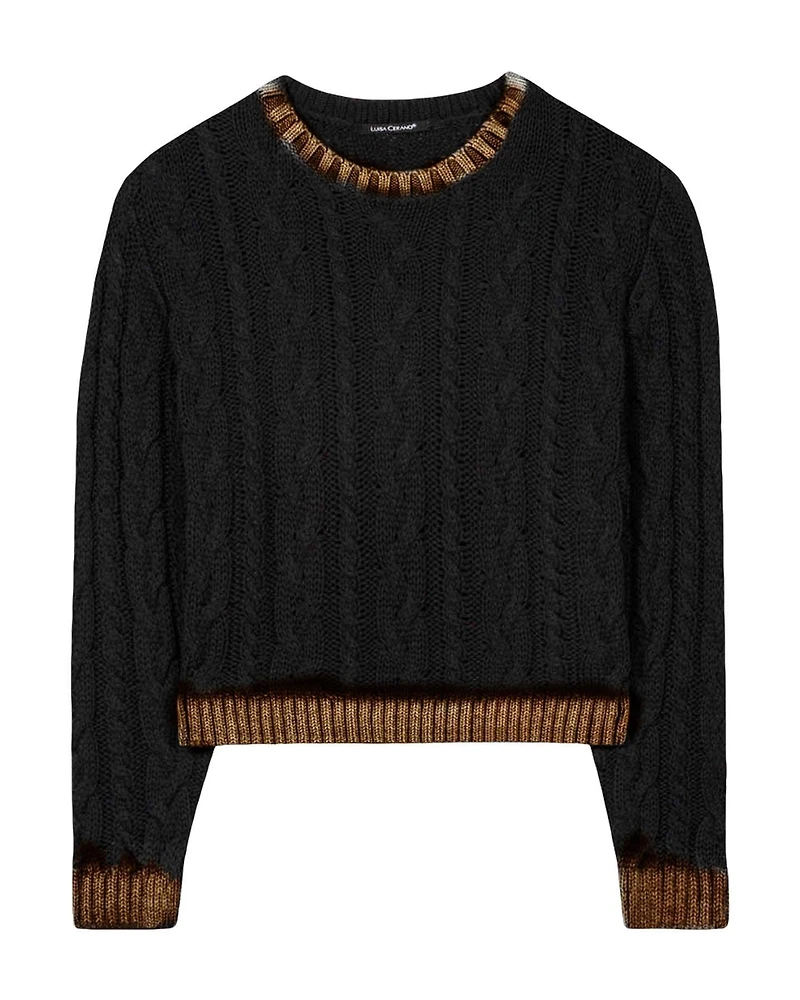 Contrast Tipping Knit Pullover