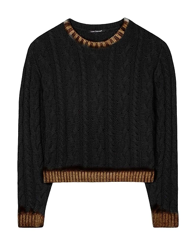 Contrast Tipping Knit Pullover