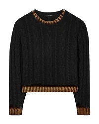 Contrast Tipping Knit Pullover