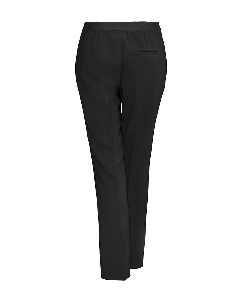 Crepe Pull On Pants Black