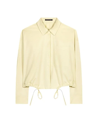Luisa Cerano Cropped Drawstring Hem Blouse