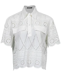 Cropped Eyelet Blouse