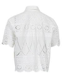 Cropped Eyelet Blouse
