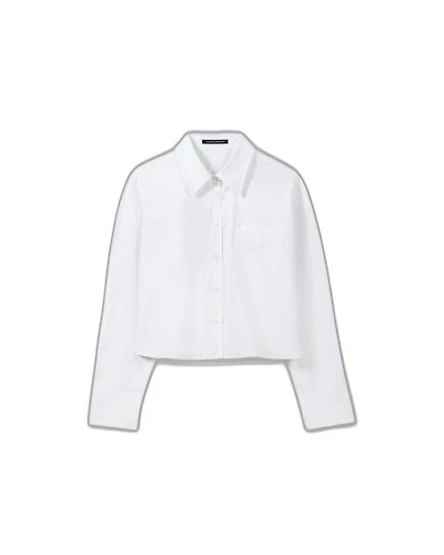 Cropped Gabardine Stretch Blouse