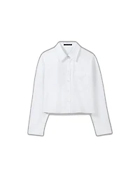 Cropped Gabardine Stretch Blouse
