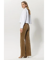 Cropped Gabardine Stretch Blouse