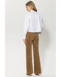 Cropped Gabardine Stretch Blouse