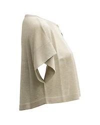 Cropped Open Front Lurex Sweater
