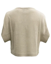 Cropped Open Front Lurex Sweater