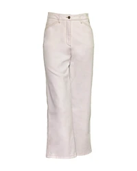 Cropped Straight Cut Wide Leg Jeans