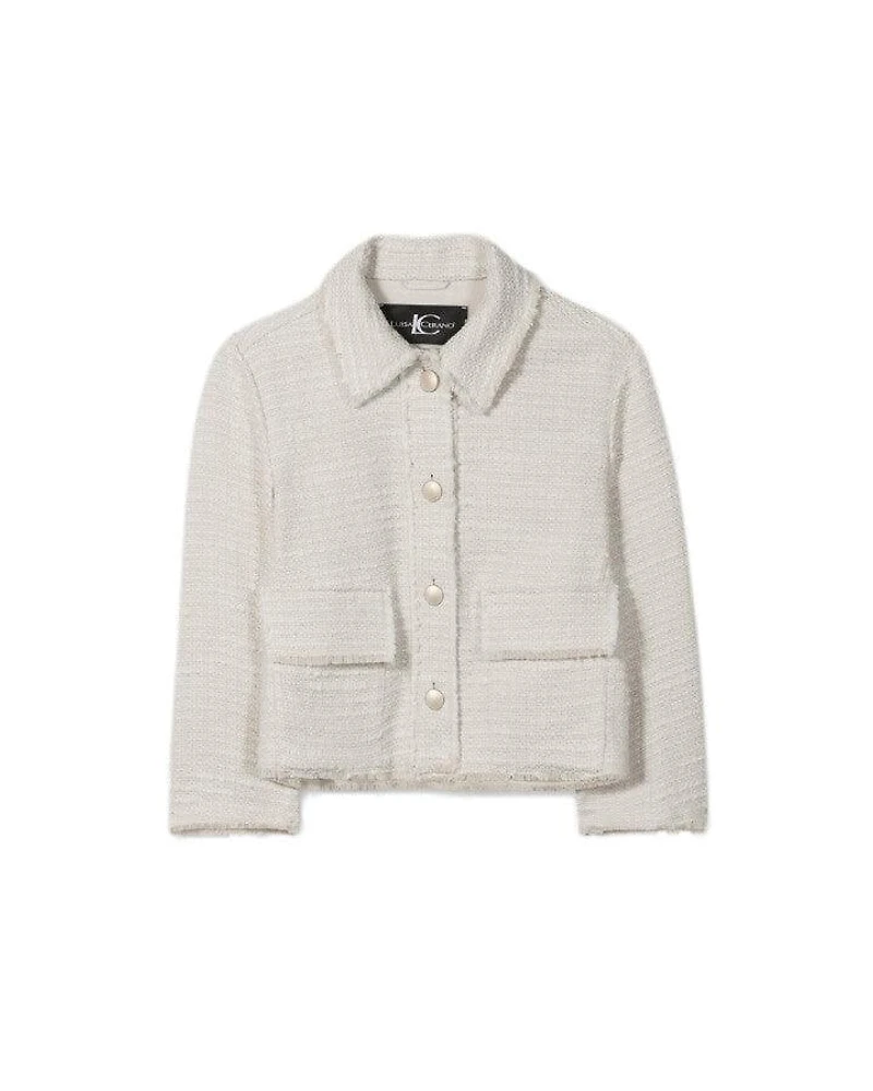 Cropped Tweed Look Jacket