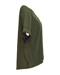 Dark Olive V-Neck Blouse