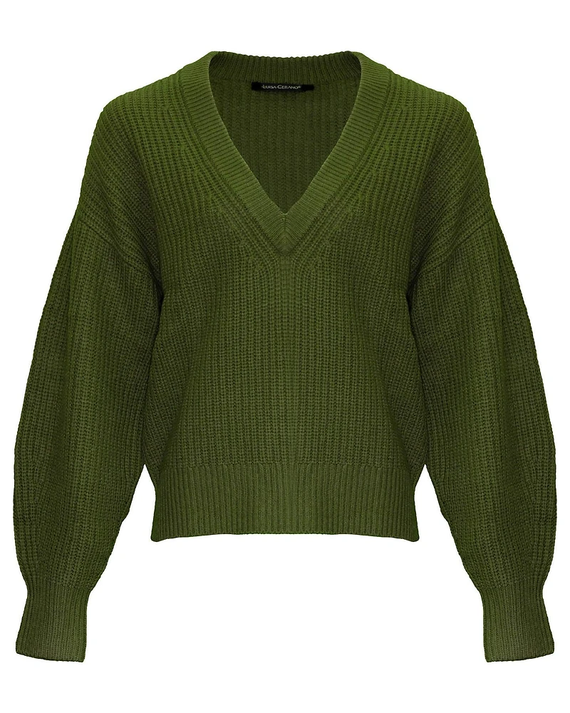Deep V-Neck Pullover