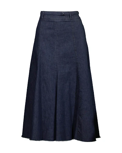 Denim Godet Skirt