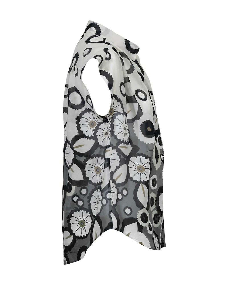 Floral Circle Print Blouse