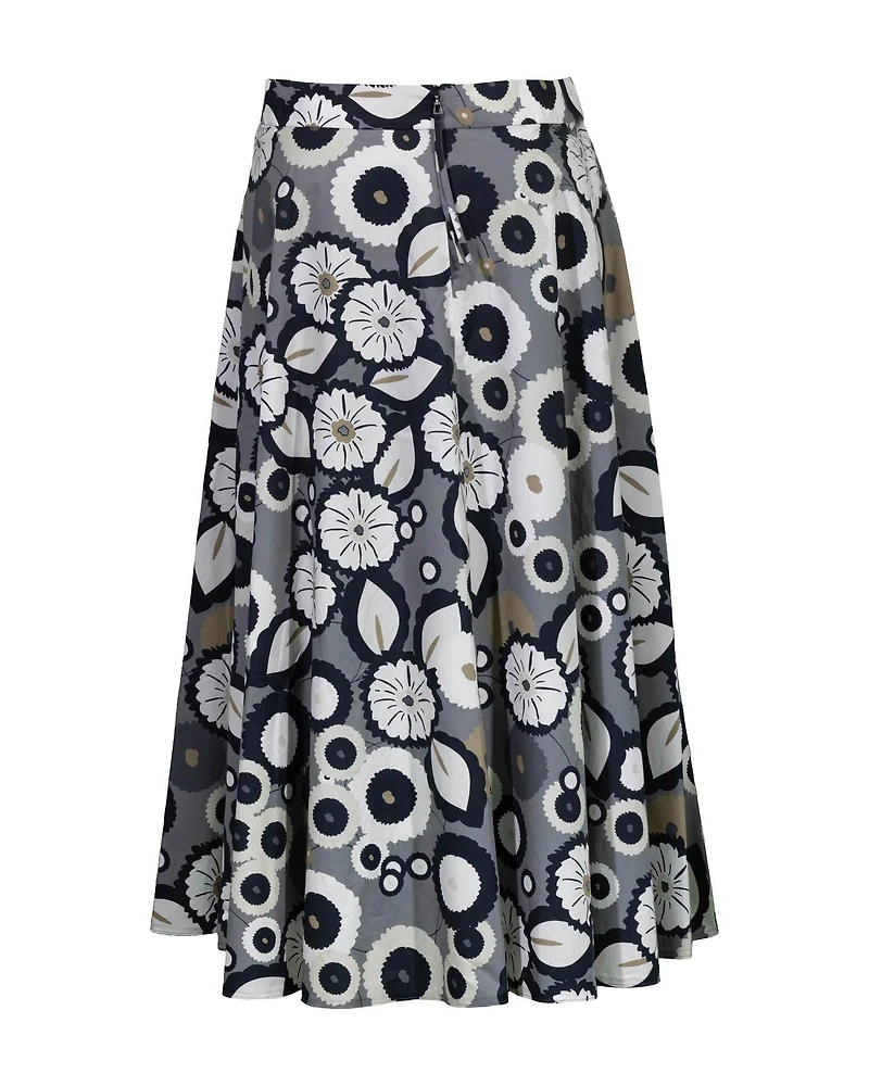 Floral Circle Print Skirt