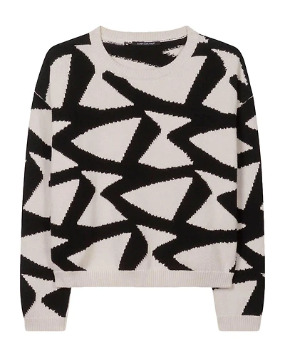Graphic Intarsia Pullover