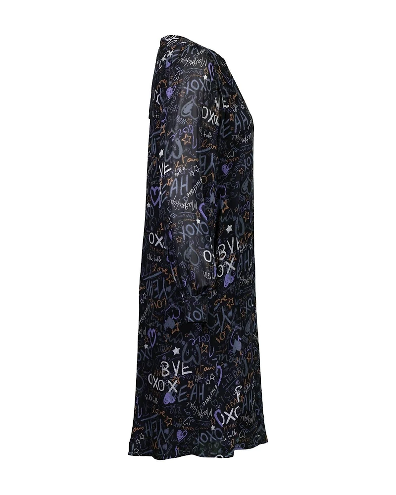 Graphitti Print Dress