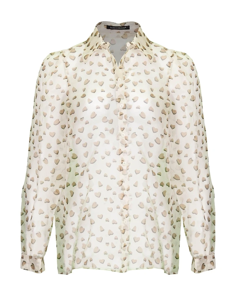 Heart Print Blouse